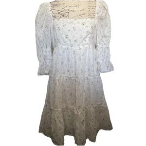 Storia Floral Babydoll‎ Dress Coquette Cottagecore Dainty Boho Medium NWT